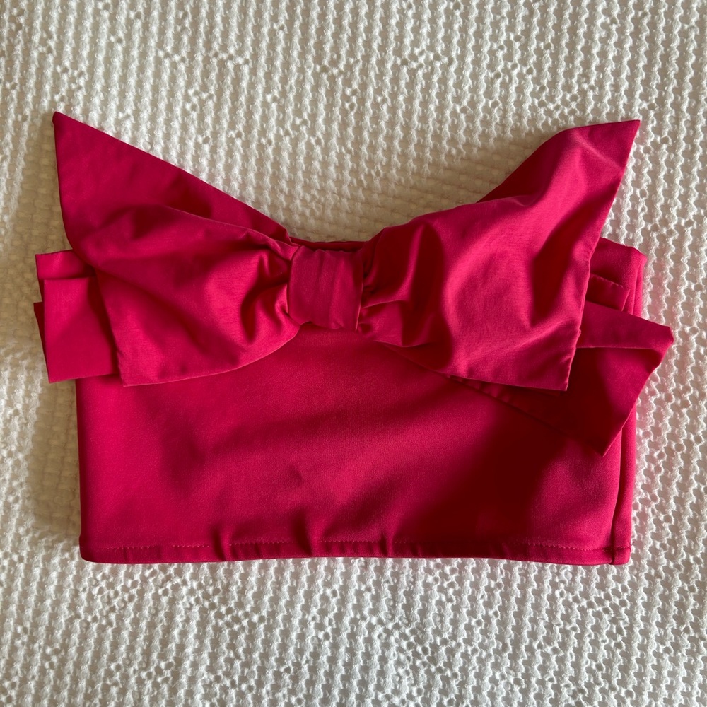 Zara pink bow crop top